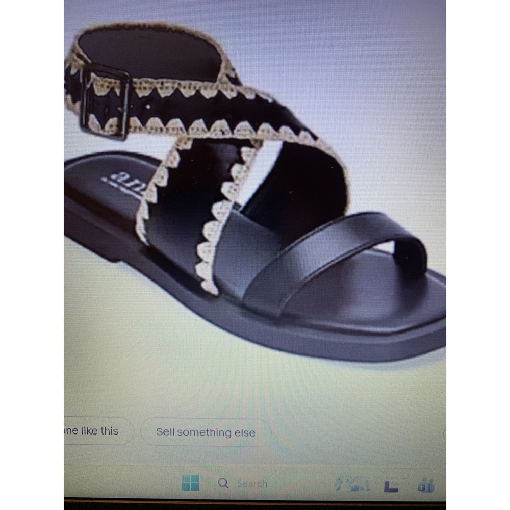 a.n.a Black Sandals with Gold Trim